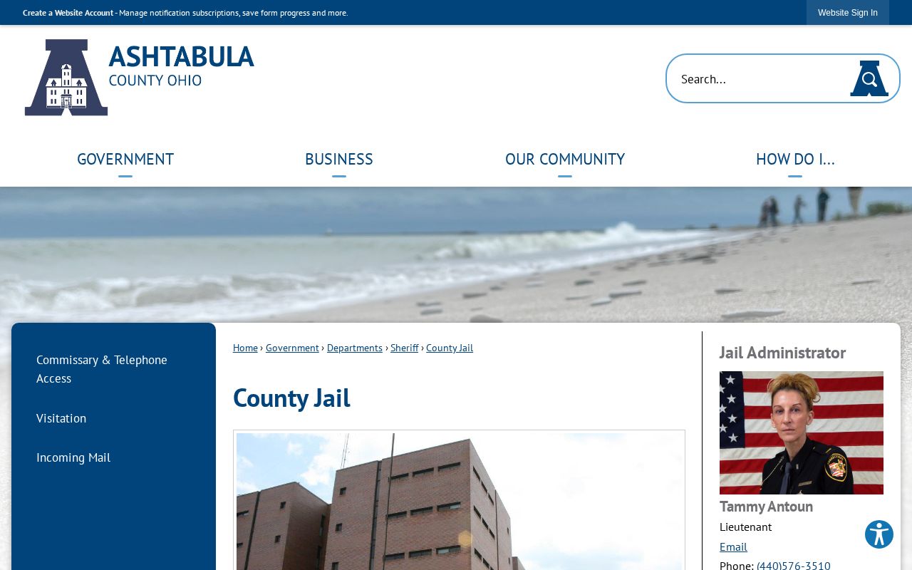 Ashtabula County Jail release record facility page